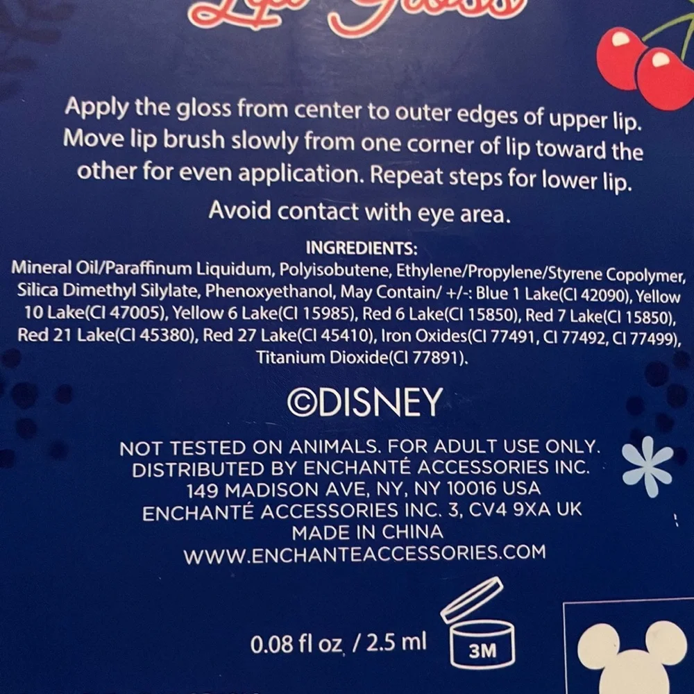 Disney Alice in Wonderland Lip Gloss‎ Trio